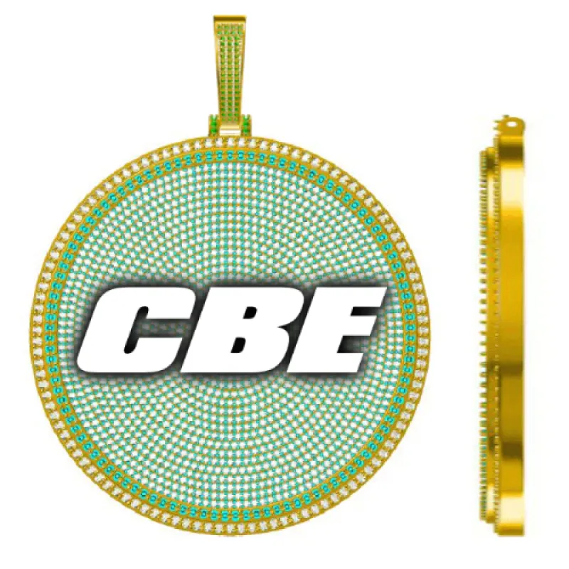 CUSTOM LETTER NECKLACE 3D BIG DISC sold by The GUU Shop