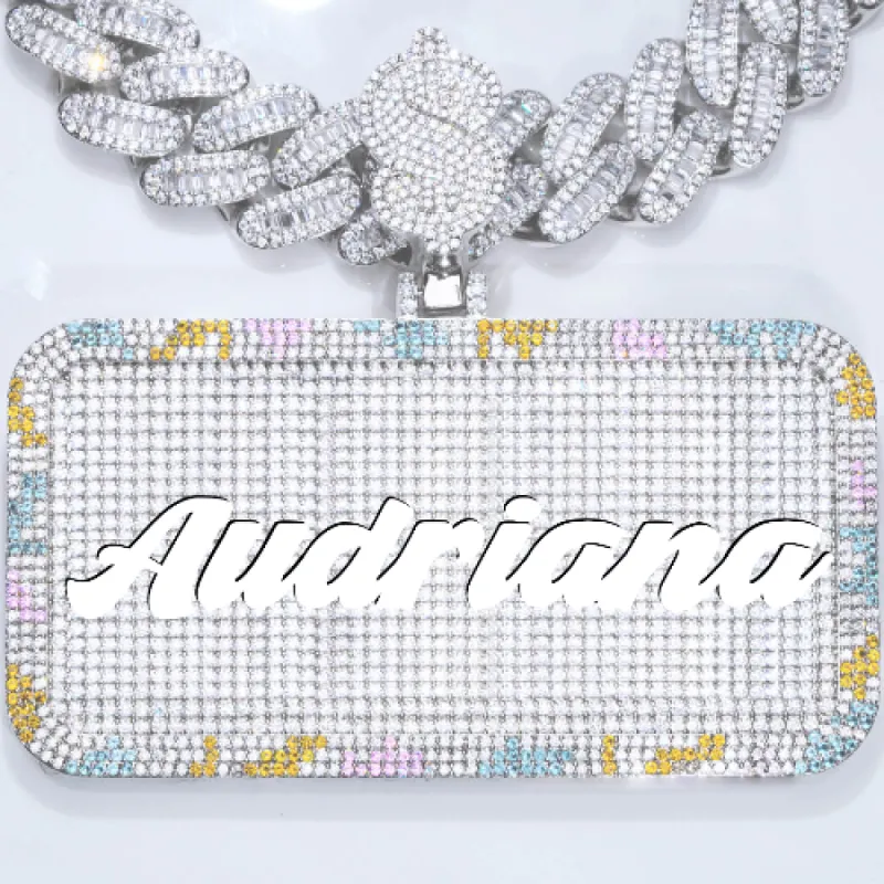 CUSTOM LETTER NECKLACE 3D COLORFUL SQUARE sold by The GUU Shop