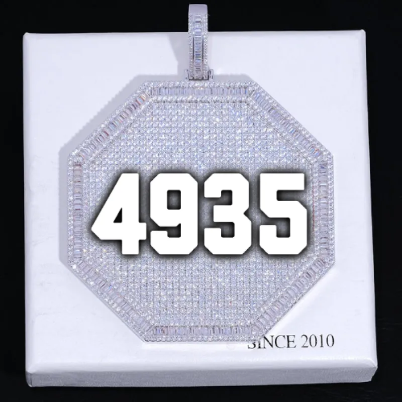 CUSTOM LETTER NECKLACE 3D BIG OCTAGON sold by The GUU Shop