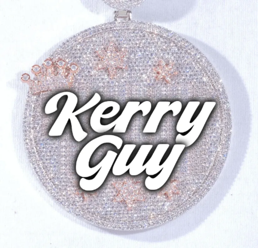 CUSTOM LETTER NECKLACE 3D BIG CROWN DISC sold by The GUU Shop