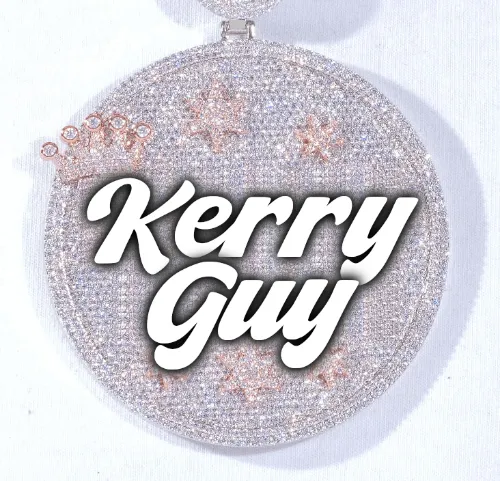 CUSTOM LETTER NECKLACE 3D BIG CROWN DISC sold by The GUU Shop