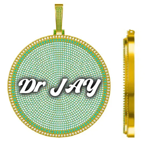 CUSTOM LETTER NECKLACE 3D BIG DISC sold by The GUU Shop