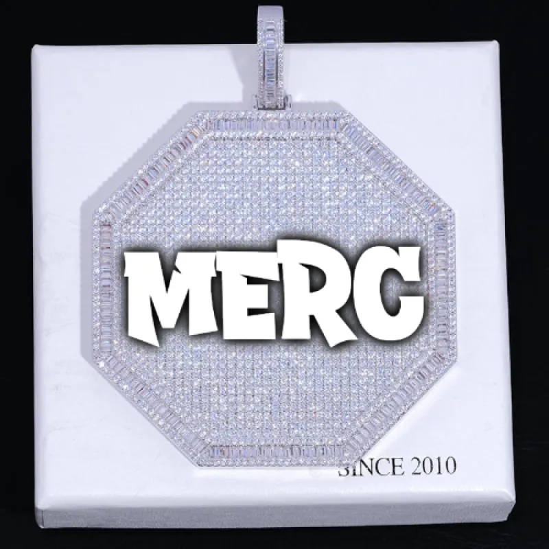 CUSTOM LETTER NECKLACE 3D BIG OCTAGON sold by The GUU Shop