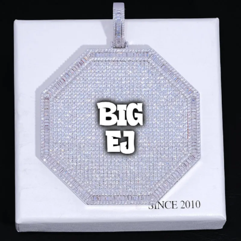 CUSTOM LETTER NECKLACE 3D BIG OCTAGON sold by The GUU Shop