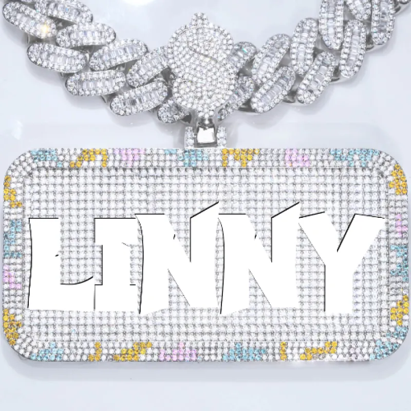 CUSTOM LETTER NECKLACE 3D COLORFUL SQUARE sold by The GUU Shop