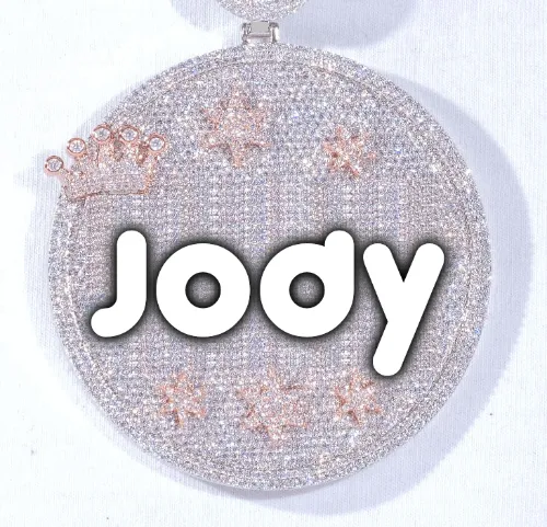 CUSTOM LETTER NECKLACE 3D BIG CROWN DISC sold by The GUU Shop