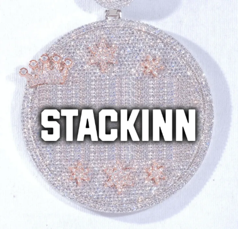 CUSTOM LETTER NECKLACE 3D BIG CROWN DISC sold by The GUU Shop