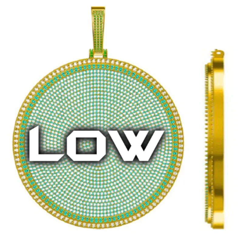 CUSTOM LETTER NECKLACE 3D BIG DISC sold by The GUU Shop