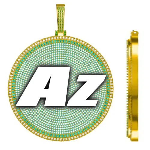 CUSTOM LETTER NECKLACE 3D BIG DISC sold by The GUU Shop