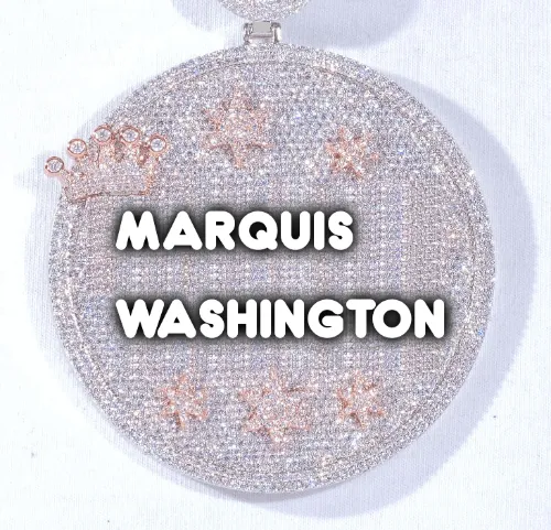 CUSTOM LETTER NECKLACE 3D BIG CROWN DISC sold by The GUU Shop