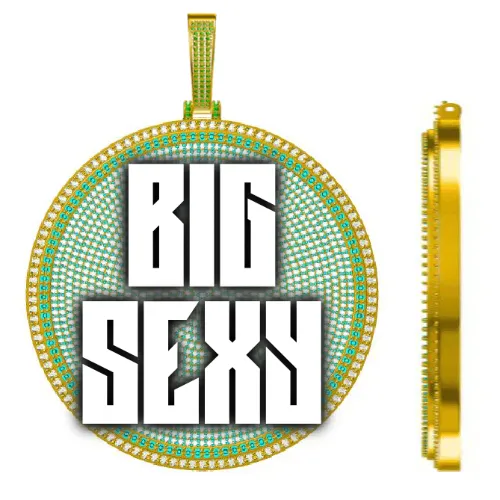 CUSTOM LETTER NECKLACE 3D BIG DISC sold by The GUU Shop