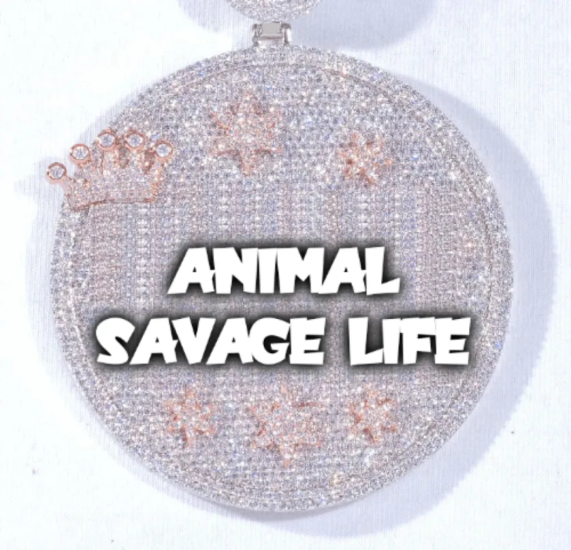 CUSTOM LETTER NECKLACE 3D BIG CROWN DISC sold by The GUU Shop