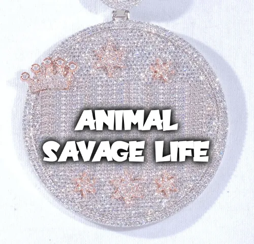 CUSTOM LETTER NECKLACE 3D BIG CROWN DISC sold by The GUU Shop