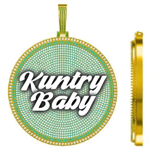 CUSTOM LETTER NECKLACE 3D BIG DISC sold by The GUU Shop