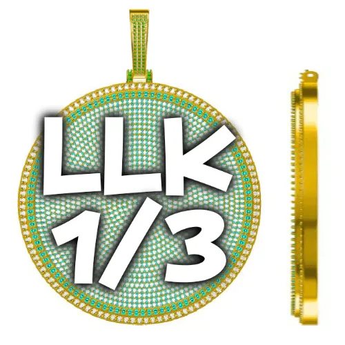 CUSTOM LETTER NECKLACE 3D BIG DISC sold by The GUU Shop