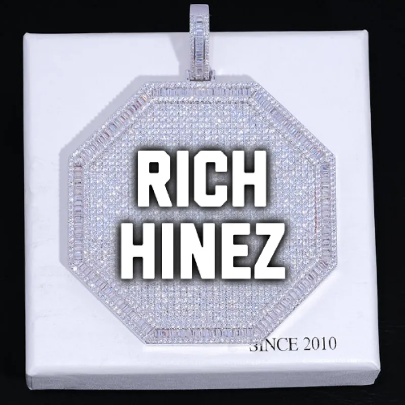 CUSTOM LETTER NECKLACE 3D BIG OCTAGON sold by The GUU Shop