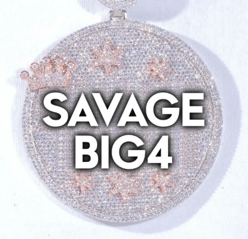 CUSTOM LETTER NECKLACE 3D BIG CROWN DISC sold by The GUU Shop