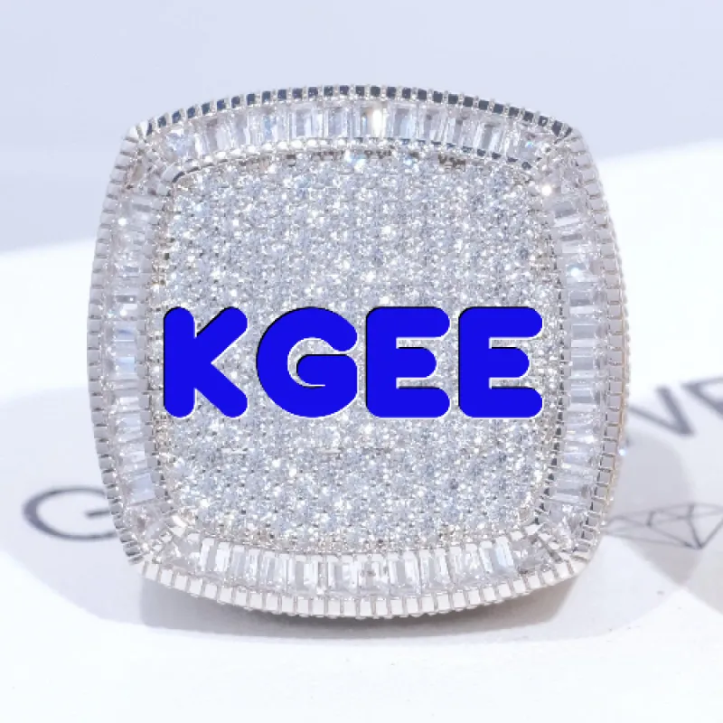 CUSTOM LETTER 3D ICED RING sold by The GUU Shop