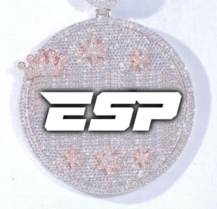 CUSTOM LETTER NECKLACE 3D BIG CROWN DISC made by The GUU Shop