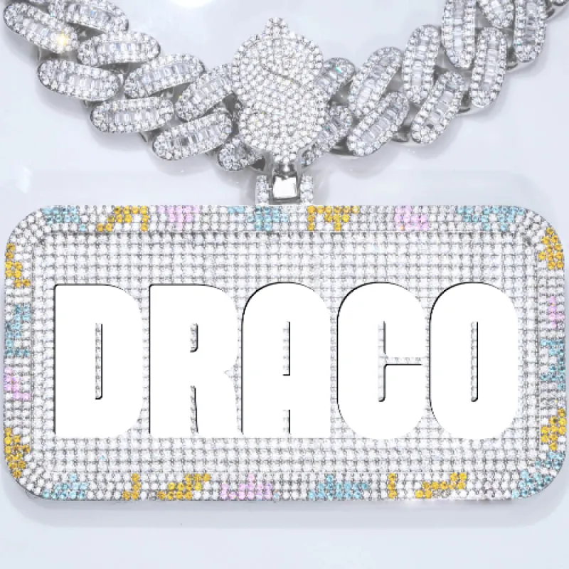 CUSTOM LETTER NECKLACE 3D COLORFUL SQUARE sold by The GUU Shop