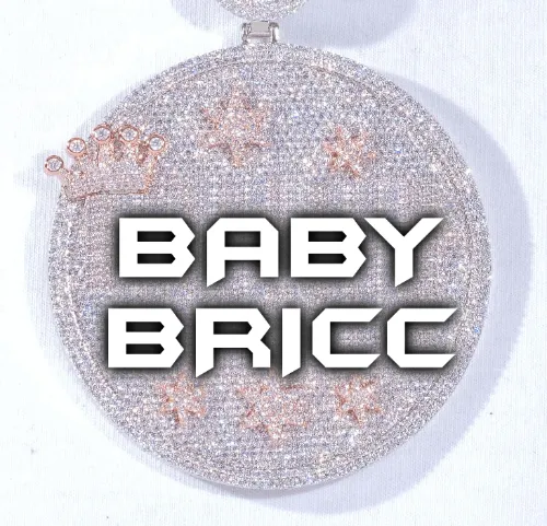 CUSTOM LETTER NECKLACE 3D BIG CROWN DISC sold by The GUU Shop