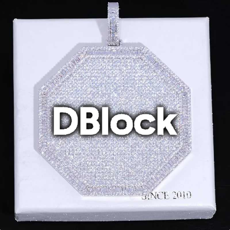 CUSTOM LETTER NECKLACE 3D BIG OCTAGON sold by The GUU Shop