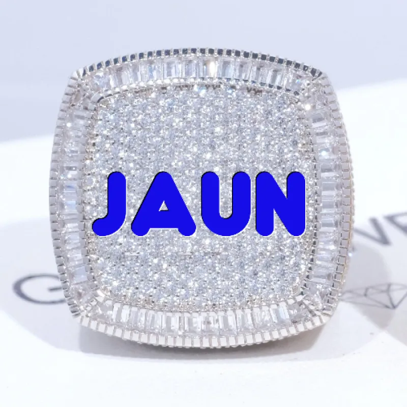 CUSTOM LETTER 3D ICED RING sold by The GUU Shop