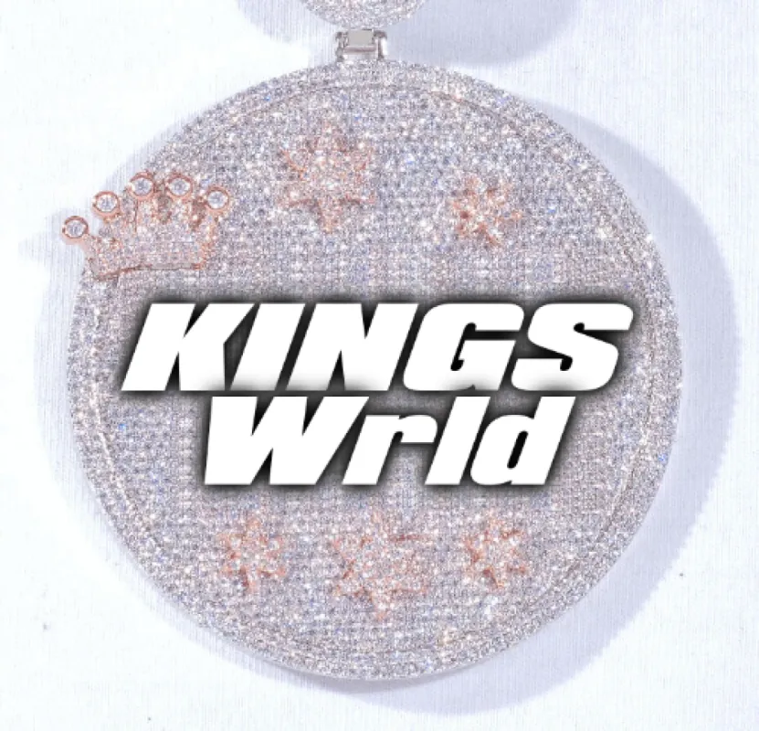 CUSTOM LETTER NECKLACE 3D BIG CROWN DISC sold by The GUU Shop