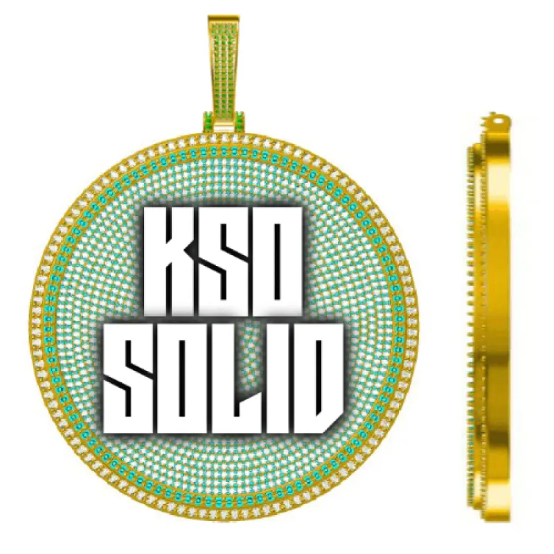 CUSTOM LETTER NECKLACE 3D BIG DISC sold by The GUU Shop