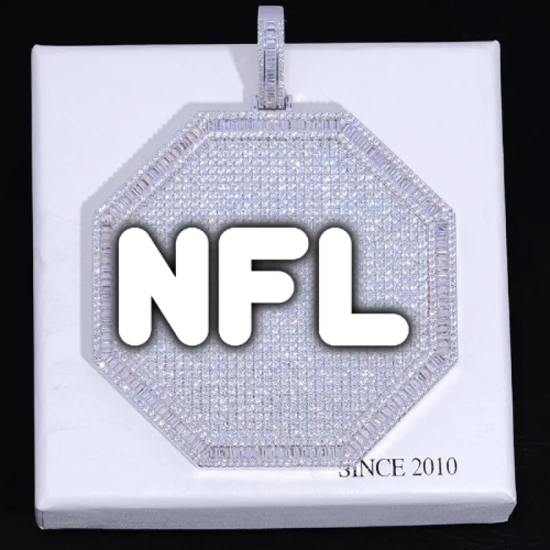 CUSTOM LETTER NECKLACE 3D BIG OCTAGON sold by The GUU Shop