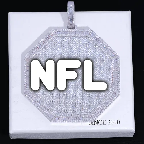 CUSTOM LETTER NECKLACE 3D BIG OCTAGON sold by The GUU Shop