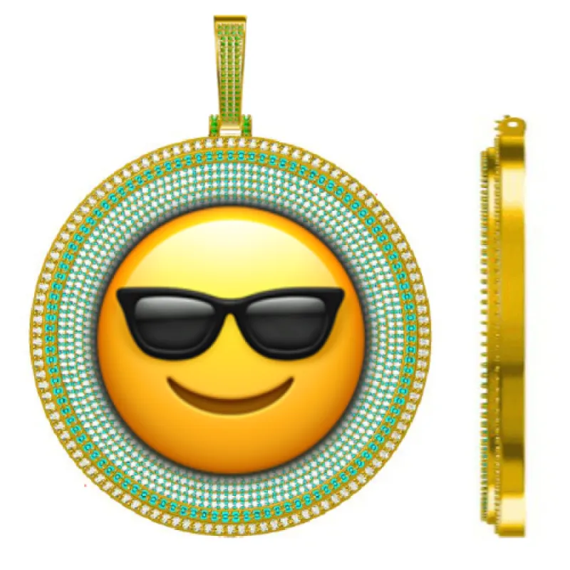 CUSTOM LETTER NECKLACE 3D BIG DISC sold by The GUU Shop