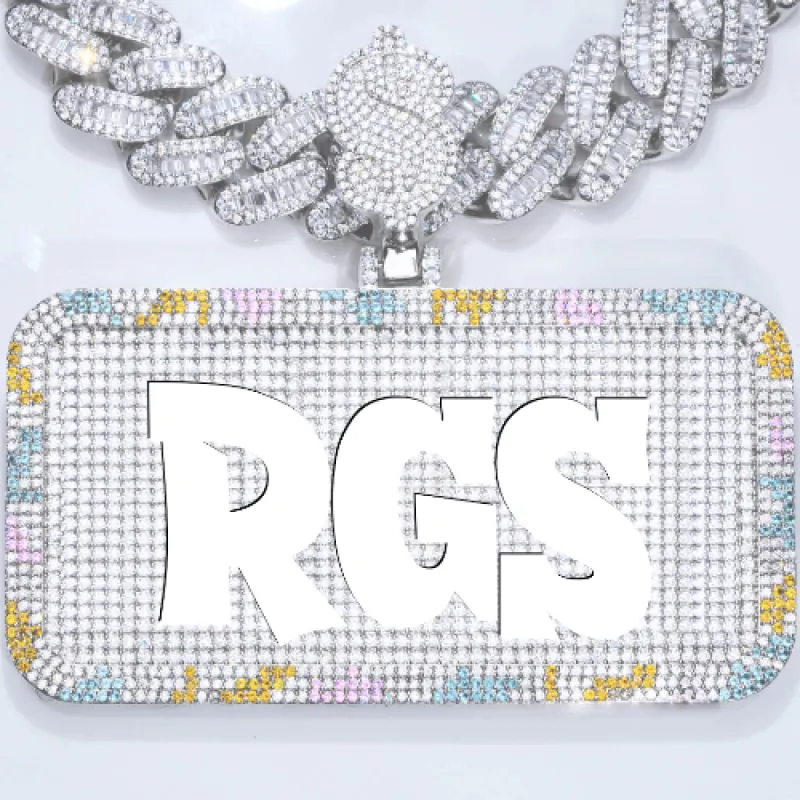 CUSTOM LETTER NECKLACE 3D COLORFUL SQUARE sold by The GUU Shop