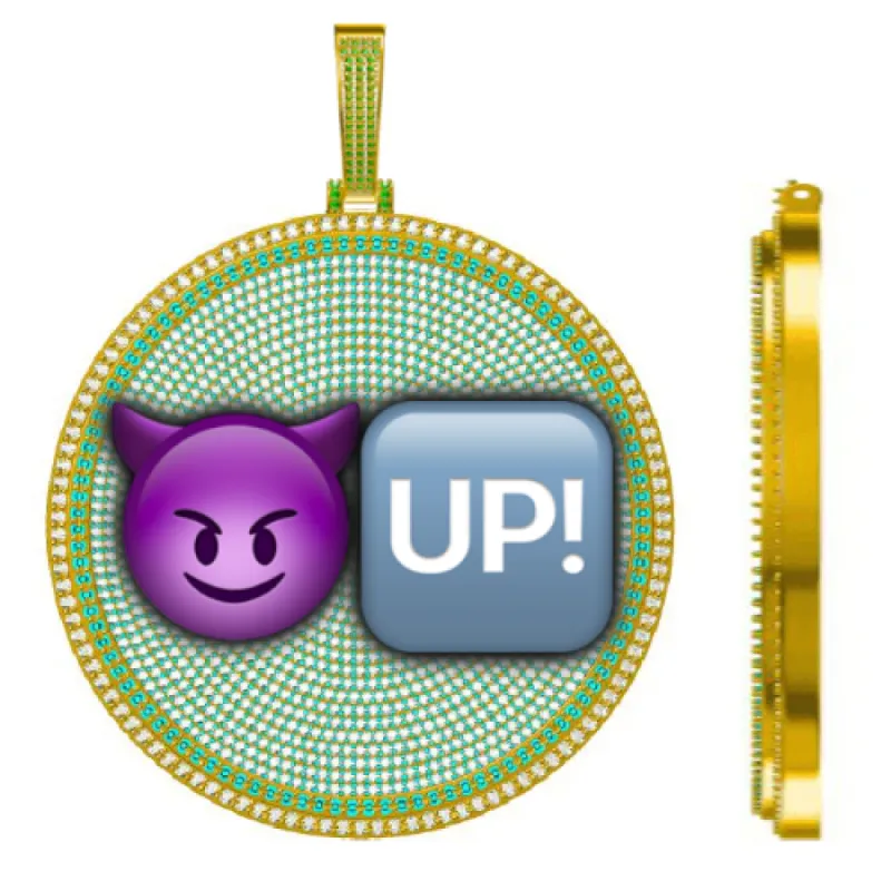 CUSTOM LETTER NECKLACE 3D BIG DISC sold by The GUU Shop