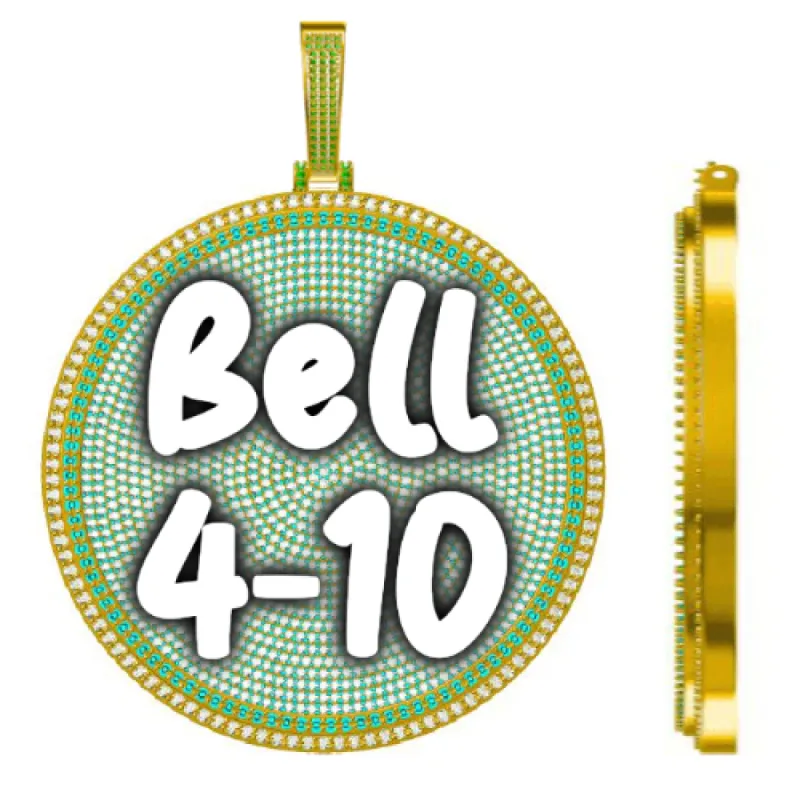 CUSTOM LETTER NECKLACE 3D BIG DISC sold by The GUU Shop