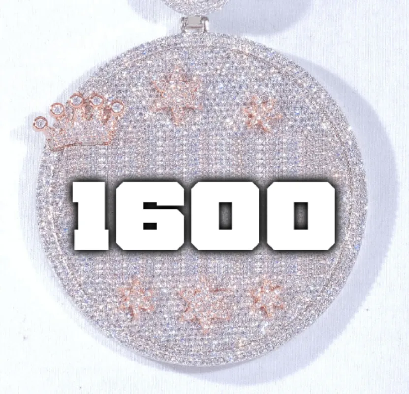 CUSTOM LETTER NECKLACE 3D BIG CROWN DISC sold by The GUU Shop