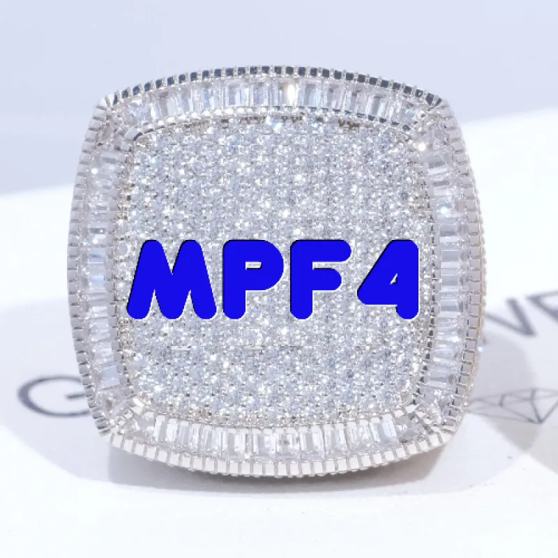 CUSTOM LETTER 3D ICED RING sold by The GUU Shop