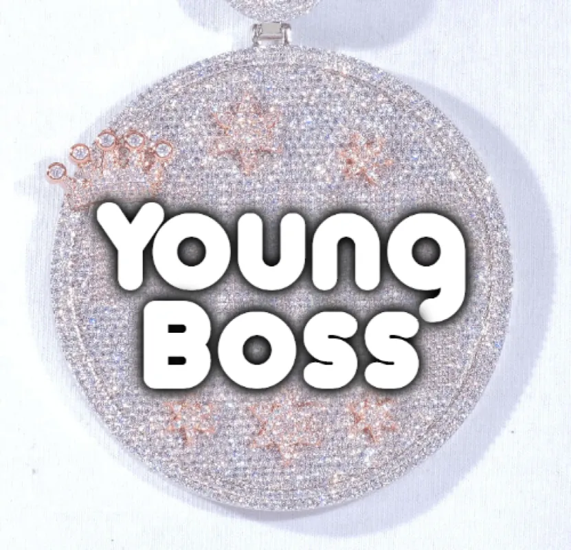 CUSTOM LETTER NECKLACE 3D BIG CROWN DISC sold by The GUU Shop