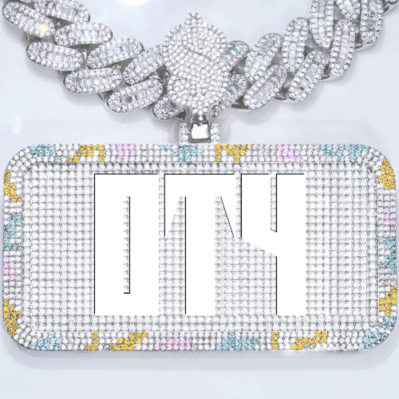 CUSTOM LETTER NECKLACE 3D COLORFUL SQUARE sold by The GUU Shop