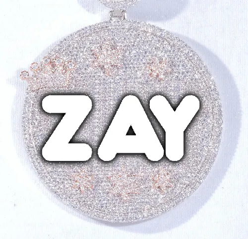 CUSTOM LETTER NECKLACE 3D BIG CROWN DISC sold by The GUU Shop