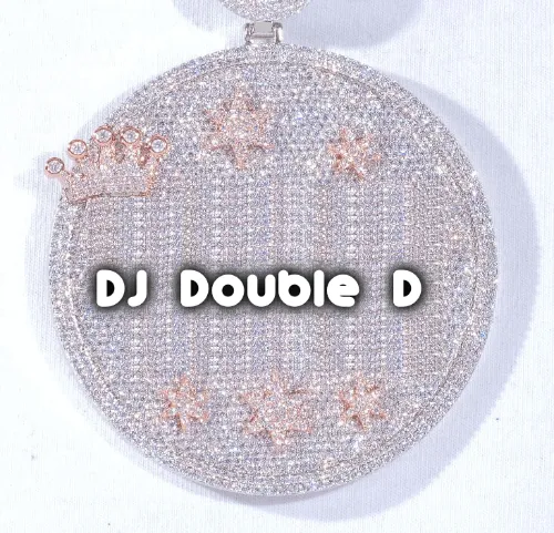 CUSTOM LETTER NECKLACE 3D BIG CROWN DISC sold by The GUU Shop