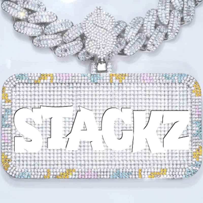 CUSTOM LETTER NECKLACE 3D COLORFUL SQUARE sold by The GUU Shop