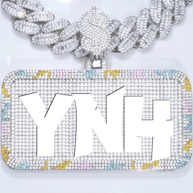 CUSTOM LETTER NECKLACE 3D COLORFUL SQUARE sold by The GUU Shop