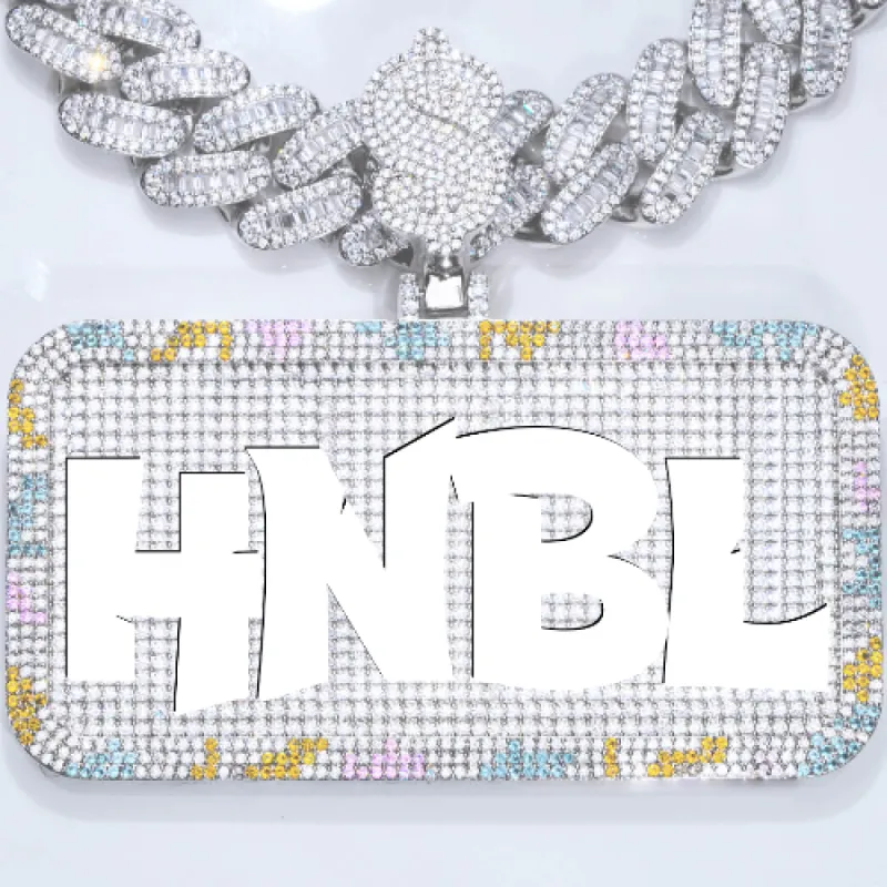 CUSTOM LETTER NECKLACE 3D COLORFUL SQUARE sold by The GUU Shop