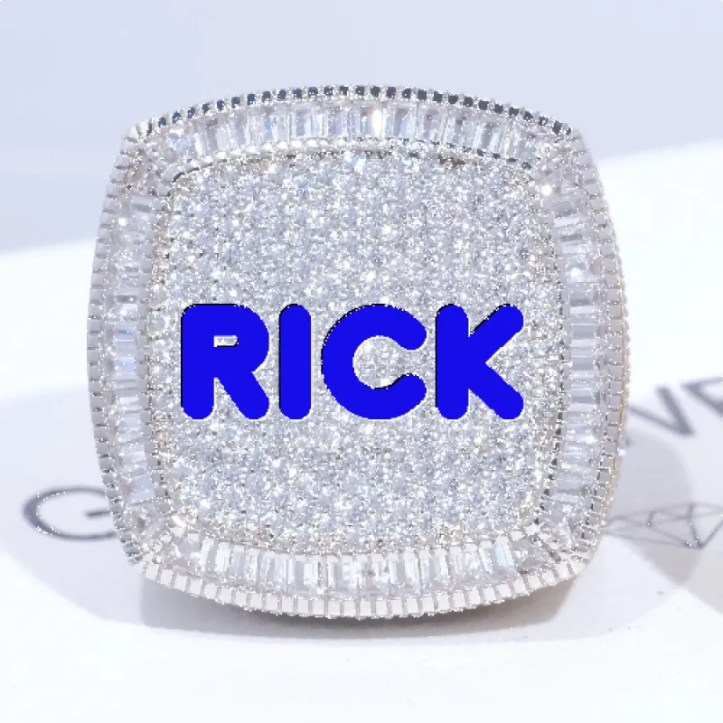 CUSTOM LETTER 3D ICED RING sold by The GUU Shop