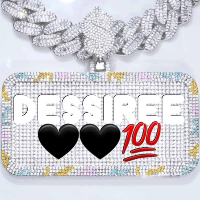 CUSTOM LETTER NECKLACE 3D COLORFUL SQUARE sold by The GUU Shop