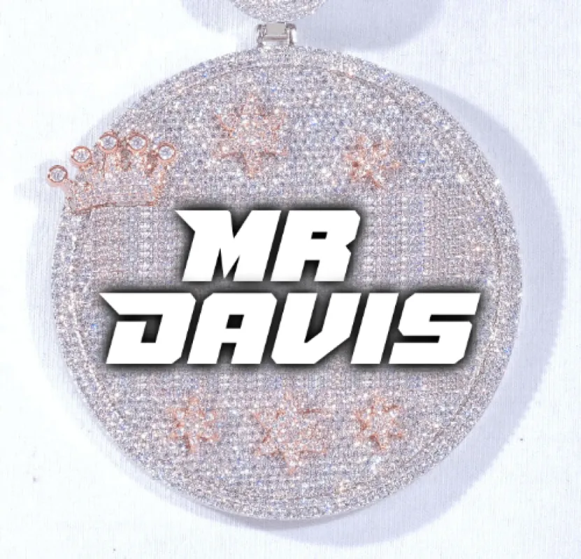 CUSTOM LETTER NECKLACE 3D BIG CROWN DISC sold by The GUU Shop