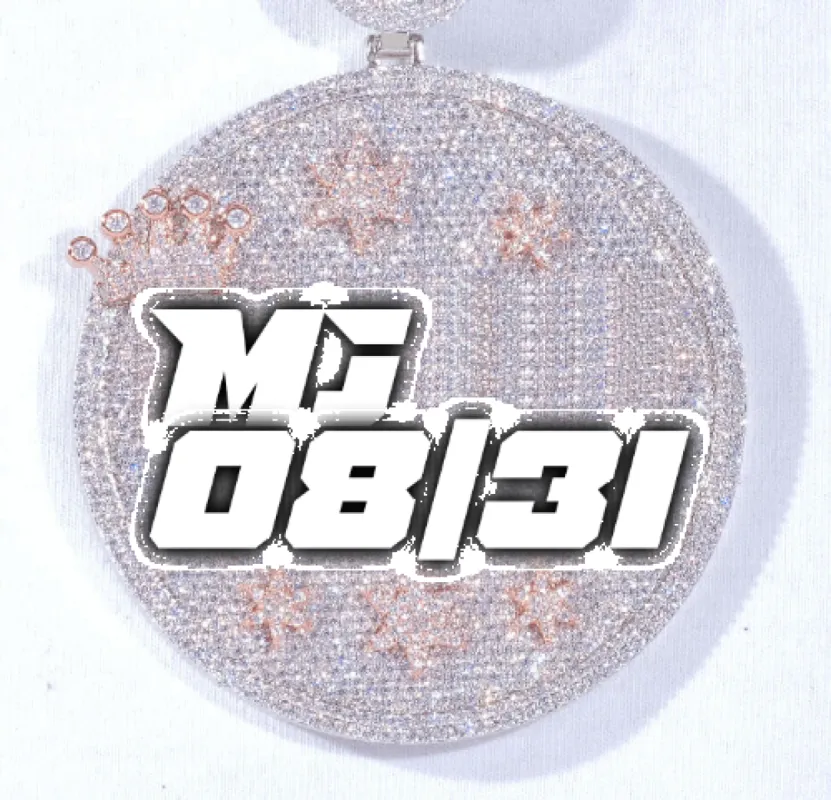 CUSTOM LETTER NECKLACE 3D BIG CROWN DISC sold by The GUU Shop