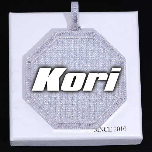 CUSTOM LETTER NECKLACE 3D BIG OCTAGON sold by The GUU Shop