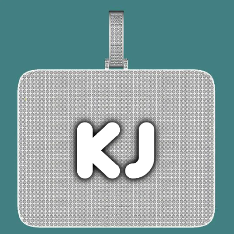 CUSTOM LETTER NECKLACE 3D BIG SQUARE sold by The GUU Shop